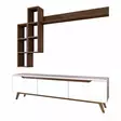 TV-bänk Hanah Home M16 Vit Valnöt Spånskiva 180x48,6x35 cm - TV-bänkar - 8681875460872 - 9