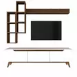 TV-bänk Hanah Home M16 Vit Valnöt Spånskiva 180x48,6x35 cm - TV-bänkar - 8681875460872 - 1