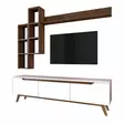 TV-bänk Hanah Home M16 Vit Valnöt Spånskiva 180x48,6x35 cm - TV-bänkar - 8681875460872 - 6