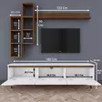 TV-bänk Hanah Home M16 Vit Valnöt Spånskiva 180x48,6x35 cm - TV-bänkar - 8681875460872 - 11