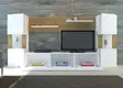 TV-bänk Hanah Home Lore Vit Teak Spånskiva 160x125x31,5 cm - TV-bänkar - 8681181980262 - 2