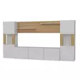 TV-bänk Hanah Home Lore Vit Teak Spånskiva 160x125x31,5 cm - TV-bänkar - 8681181980262 - 5