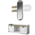 Hallmöbel Hanah Home EE101 Vit Valnöt Spånskiva 120x45x40 cm - Hallskåp - 8683743374922 - 9