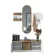 Hallmöbel Hanah Home EE101 Vit Valnöt Spånskiva 120x45x40 cm - Hallskåp - 8683743374922 - 1
