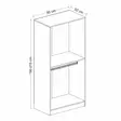 Garderob Hanah Home Kale Glass Svart Spånskiva 90x210x52 cm - Garderober - 8683742559832 - 8