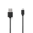 USB-kabel | USB 2.0 | USB-A Hane | USB Micro-B Hane | 7.5 W | 480 Mbps | Nickelplaterad | 1.00 m | Rund | PVC | Svart | Label - Dator och nätverk - 5412810428052 - 1