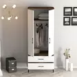 Garderob Hanah Home Kumsal T Valnöt Vit Spånskiva 80x47,5x201,4 cm - Garderober - 8684282088882 - 3