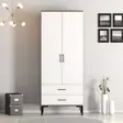 Garderob Hanah Home Kumsal T Valnöt Vit Spånskiva 80x47,5x201,4 cm - Garderober - 8684282088882 - 2