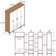 Garderob Hanah Home Kumsal PTP Valnöt Spånskiva 160x47,5x201,4 cm - Garderober - 8684282089452 - 6