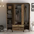 Garderob Hanah Home Kumsal PTP Valnöt Spånskiva 160x47,5x201,4 cm - Garderober - 8684282089452 - 3