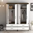 Garderob Hanah Home Kumsal TT Valnöt Vit Spånskiva 160x47,5x201,4 cm - Garderober - 8684282089582 - 3