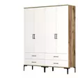 Garderob Hanah Home Kumsal TT Valnöt Vit Spånskiva 160x47,5x201,4 cm - Garderober - 8684282089582 - 1