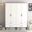 Garderob Hanah Home Kumsal TT Valnöt Vit Spånskiva 160x47,5x201,4 cm - Garderober - 8684282089582 - 2
