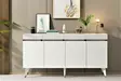 Konsolbord Hanah Home Defne Vit Silver Spånskiva 150x80x40 cm - Byråer och skåp - 8683742469292 - 2