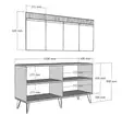 Konsolbord Hanah Home Defne Vit Silver Spånskiva 150x80x40 cm - Byråer och skåp - 8683742469292 - 9
