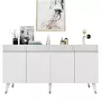 Konsolbord Hanah Home Defne Vit Silver Spånskiva 150x80x40 cm - Byråer och skåp - 8683742469292 - 6