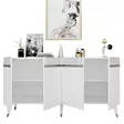 Konsolbord Hanah Home Defne Vit Silver Spånskiva 150x80x40 cm - Byråer och skåp - 8683742469292 - 8