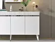 Konsolbord Hanah Home Defne Vit Silver Spånskiva 150x80x40 cm - Byråer och skåp - 8683742469292 - 5