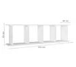 Bokhylla Hanah Home Snow Vit Spånskiva 120x33,6x19,5 cm - Bokhyllor - 8681181613382 - 6
