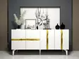 Konsolbord Hanah Home Vania Vit Guld Spånskiva 150x40x79 cm - Byråer och skåp - 8684282612872 - 2