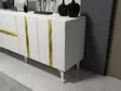 Konsolbord Hanah Home Vania Vit Guld Spånskiva 150x40x79 cm - Byråer och skåp - 8684282612872 - 4