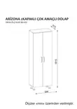 Badrumsskåp Hanah Home Arizona 2 Kapak Vit Spånskiva 59,4x173,6x31,5 cm - Badrumsmöbler - 8681181596562 - 6