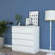Byrå Hanah Home BE102 Vit Spånskiva 80x97,8x47 cm - Byråer och skåp - 8684282480662 - 3