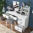 Sminkbord Hanah Home BJ101 Vit Spånskiva 125x93,8x40 cm - Toalettbord - 8683742031642 - 5