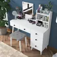 Sminkbord Hanah Home BJ101 Vit Spånskiva 125x93,8x40 cm - Toalettbord - 8683742031642 - 3