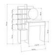 Sminkbord Hanah Home Mup Vit Spånskiva 105x151x35 cm - Toalettbord - 8681875276862 - 4