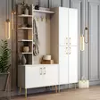 Hallmöbel Hanah Home Viyana Da Vit Guld Spånskiva 150x202x35 cm - Hallskåp - 8684282465782 - 4
