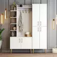 Hallmöbel Hanah Home Viyana Da Vit Guld Spånskiva 150x202x35 cm - Hallskåp - 8684282465782 - 2