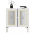 Konsolbord Hanah Home Capri Vit Guld Spånskiva 75x79x40 cm - Byråer och skåp - 8683742835882 - 1