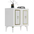Konsolbord Hanah Home Capri Vit Guld Spånskiva 75x79x40 cm - Byråer och skåp - 8683742835882 - 8