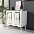 Konsolbord Hanah Home Capri Vit Guld Spånskiva 75x79x40 cm - Byråer och skåp - 8683742835882 - 3