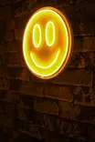 Led Väggdekor Wallity Smiley Gul Plast Ø 27 cm - Ljussmycken och ljusfigurer - 8683743828692 - 3