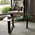 Soffbord Hanah Home S302 Valnöt Massivt Trä Härdat Glas 96x41x81 cm - Soffor - 8682870558502 - 5