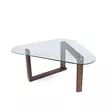 Soffbord Hanah Home S302 Valnöt Massivt Trä Härdat Glas 96x41x81 cm - Soffor - 8682870558502 - 1