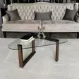 Soffbord Hanah Home S302 Valnöt Massivt Trä Härdat Glas 96x41x81 cm - Soffor - 8682870558502 - 4