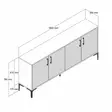Konsolbord Hanah Home Kiev 160 Valnöt Cream Spånskiva 160x78x35 cm - Byråer och skåp - 8683743027842 - 1