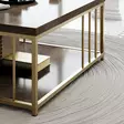 Soffbord Hanah Home Zenn Valnöt Guld Spånskiva 90x90x40 cm - Soffbord - 8683743791262 - 5