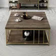 Soffbord Hanah Home Zenn Valnöt Guld Spånskiva 90x90x40 cm - Soffbord - 8683743791262 - 3