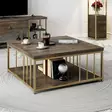 Soffbord Hanah Home Zenn Valnöt Guld Spånskiva 90x90x40 cm - Soffbord - 8683743791262 - 2