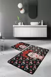 Badrumsmatta Set Mijölnir Flerfärgad 100% Polyester Antibakteriell Halkfri 50x60 cm & 60x100 cm - Badrumsmattor och våtrumsmattor - 8681875426502 - 2