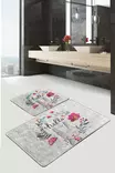 Badrumsmatta Set Mijölnir Flerfärgad 100% Polyester Antibakteriell Halkfri 50x60 cm & 60x100 cm - Badrumsmattor och våtrumsmattor - 8681875897852 - 2
