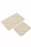 Badrumsmatta Set Mijölnir Krämvit 100% Polypropylen Halkfri 50x80 cm & 40x50 cm - Badrumsmattor och våtrumsmattor - 8684283557622 - 1