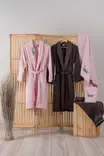 Familje Badset Mijölnir Rosa Antracit 40% Bambu 60% Bomull Broderad 50x90 cm & 90x150 cm - Handdukar - 8683342297042 - 2