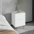 Sängbord Hanah Home Imaj Vit Guld Spånskiva 40x60x35 cm - Nattduksbord - 8684282548522 - 4