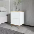Sängbord Hanah Home Imaj Vit Guld Spånskiva 40x60x35 cm - Nattduksbord - 8684282548522 - 2