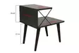 Sängbord Hanah Home Cross Antracit Spånskiva 50x55x40 cm - Nattduksbord - 8683342427562 - 11